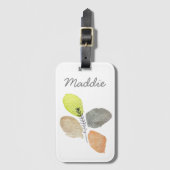 Modern esthetisch waterverf blad bagagelabel (Voorkant (verticaal))