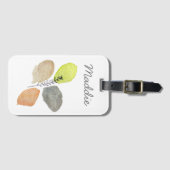 Modern esthetisch waterverf blad bagagelabel (Voorkant (horizontaal))