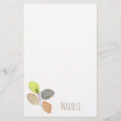 Modern esthetisch waterverf blad briefpapier (Voorkant)