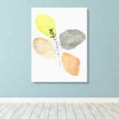 Modern esthetisch waterverf blad canvas afdruk (Insitu (Houten vloer))