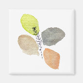 Modern esthetisch waterverf blad magneet (Voorkant)