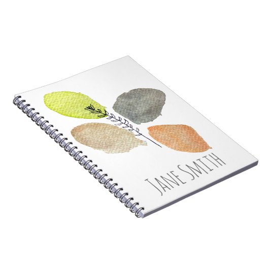 Modern esthetisch waterverf blad notitieboek (Rechterzijde)