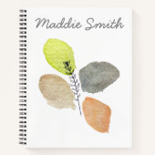 Modern esthetisch waterverf blad notitieboek (Voorkant)