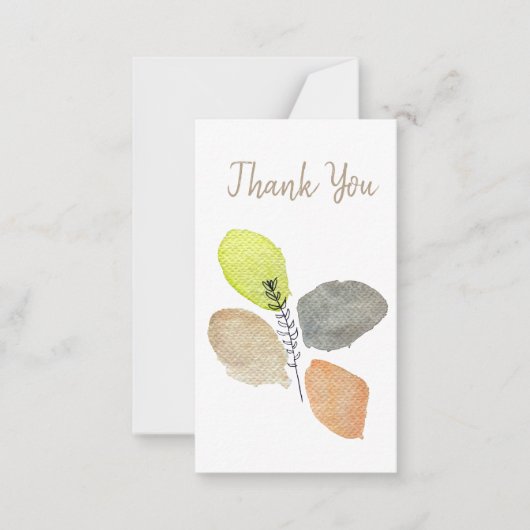 Modern esthetisch waterverf blad notitiekaartje (Voorkant)