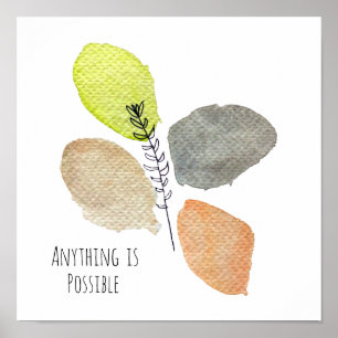 Modern esthetisch waterverf blad poster