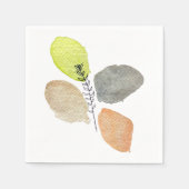 Modern esthetisch waterverf blad servet (Voorkant)