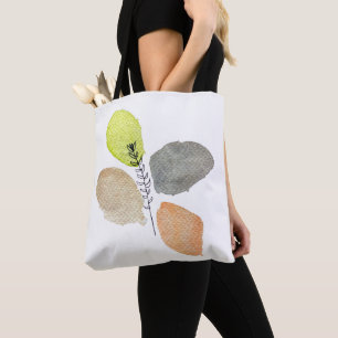 Modern esthetisch waterverf blad tote bag