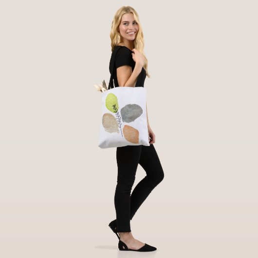 Modern esthetisch waterverf blad tote bag (Op model)