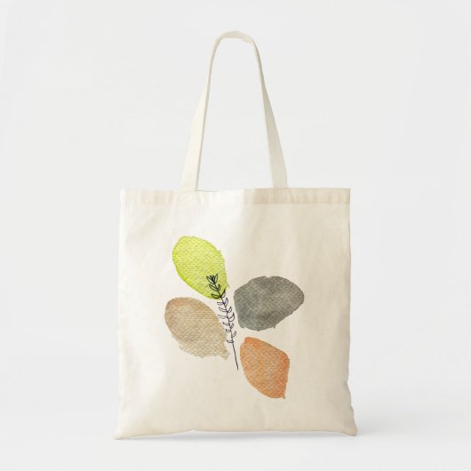 Modern esthetisch waterverf blad tote bag (Voorkant)