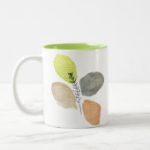 Modern esthetisch waterverf blad tweekleurige koffiemok (Links)