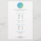 Modern Etched Blue Green Circle Flyer (Voorkant)