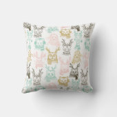 Modern Etched Style Woodland Dieren Kerstmis Kussen (Achterkant)