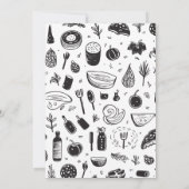 Modern eten Doodle Dinner Party Kaart (Achterkant)