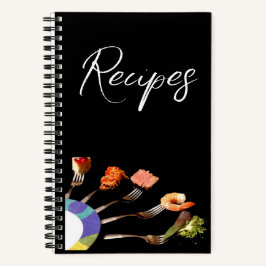 Modern eten op vorken recept spiraal notebook notitieboek