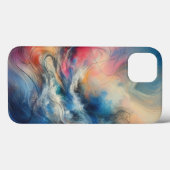 Modern Ethereal Cloud Flow Phone Case Vibrant Blue (Achterkant (horizontaal))