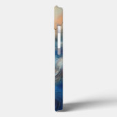 Modern Ethereal Cloud Flow Phone Case Vibrant Blue (Achterkant / Links)