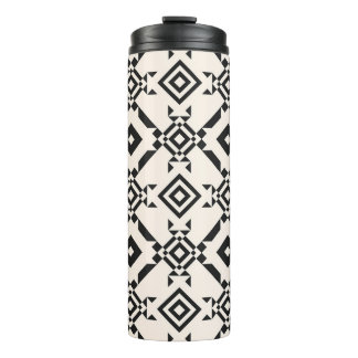 Modern ethnic ornament. Black and white vintage ge Thermosbeker