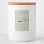 Modern etiket met groene scriptkaarsen voor sage (Voorkant)