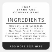 Modern etiket productlijst merkingrediënt toevoege (Voorkant)