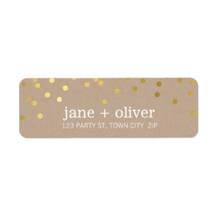 MODERN ETIKET schattig confetti bederft gouden eco