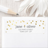 MODERN ETIKET schattig confetti bederft gouden fol (Insitu)
