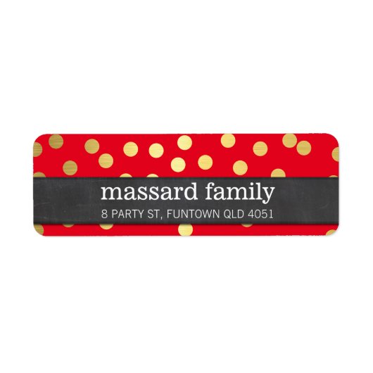 MODERN ETIKET speelse confetti spoelt gouden folie (Voorkant)