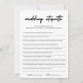 Modern Etiquette 911 Vrijgezellenfeest Game Kaart (Voorkant)