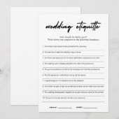 Modern Etiquette 911 Vrijgezellenfeest Game Kaart (Voorkant / Achterkant)