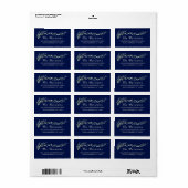 Modern Eucalyptus Botanical Navy Retouradres Etiket (Full Sheet)