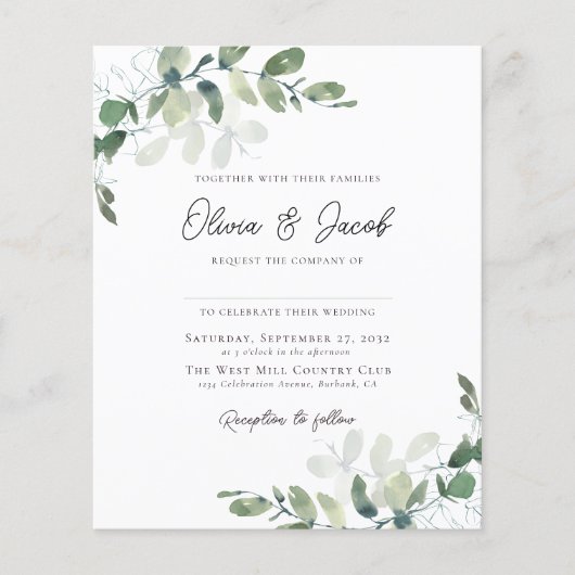 Modern Eucalyptus Botanical Wedding (Voorkant)