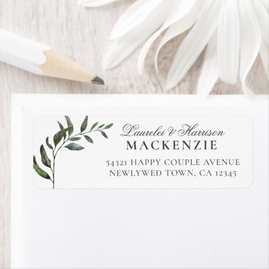 Modern Eucalyptus Botanical Wedding Etiket (Insitu)