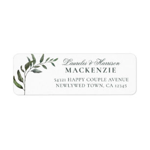 Modern Eucalyptus Botanical Wedding Etiket