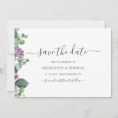 Modern Eucalyptus Botanisch Manuscript Save The Date (Voorkant)