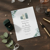Modern Eucalyptus & Candle Wedding Invitation  Kaart