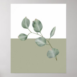 Modern Eucalyptus Colorblock Poster