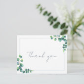 Modern Eucalyptus Dank je Baby shower Briefkaart (Staand voorkant)