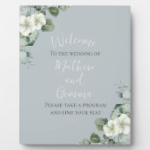 Modern Eucalyptus Design Trouwbord Fotoplaat (Voorkant)