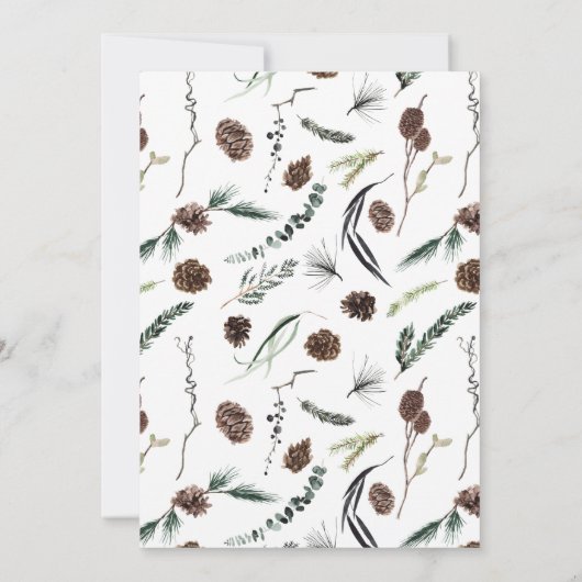 Modern Eucalyptus Dusty Winter Kerstfeest Kaart (Achterkant)