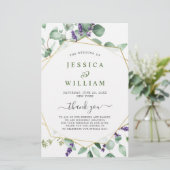 Modern Eucalyptus Floral Wedding Ceremony Programm (Staand voorkant)