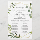 Modern Eucalyptus Floral Wedding Ceremony Programm (Achterkant)