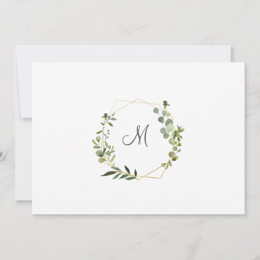 Modern Eucalyptus Foliage Geometric Lijst Notitiekaartje (Achterkant)