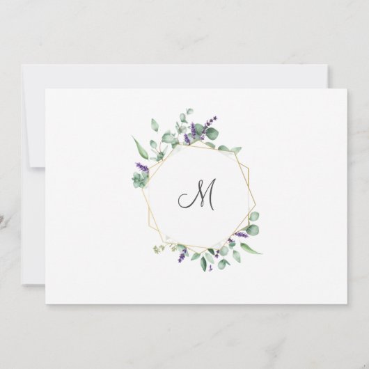 Modern Eucalyptus Foliage Geometric Lijst Notitiekaartje (Achterkant)