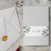 Modern Eucalyptus Foliage Wedding Uitnodigingen Wikkel
