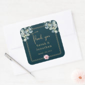 Modern Eucalyptus gebladerte dank u gunsten bruilo Vierkante Sticker (Envelop)