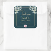 Modern Eucalyptus gebladerte dank u gunsten bruilo Vierkante Sticker (Tas)