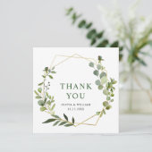 Modern Eucalyptus Geometric Lijst Bedankkaart (Staand voorkant)