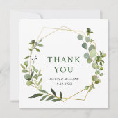 Modern Eucalyptus Geometric Lijst Bedankkaart (Voorkant)