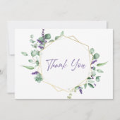 Modern Eucalyptus Geometric Lijst Bedankkaart (Voorkant)