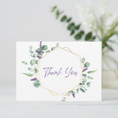 Modern Eucalyptus Geometric Lijst Bedankkaart (Staand voorkant)