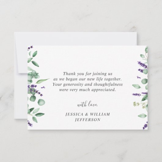 Modern Eucalyptus Geometric Lijst Bedankkaart (Achterkant)